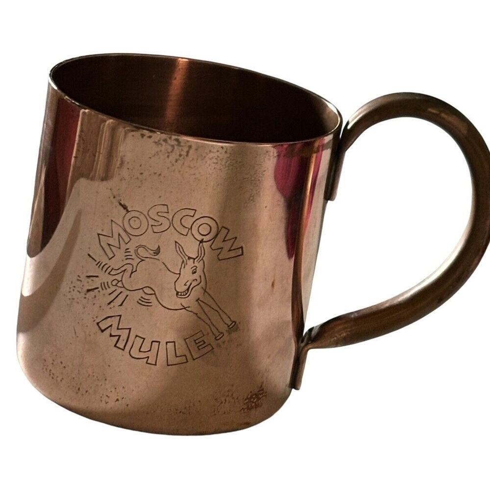 ANTIQUE HEAVY COPPER MOSCOW MULE DRINK CUP MUG MARKED N BULL PRODUCT RARE - Picture 8 of 8